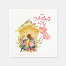 Lovebird Valentine's Day Paper Cocktail Napkins Serviette
