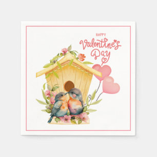 Lovebird Valentine's Day Paper Cocktail Napkins Serviette