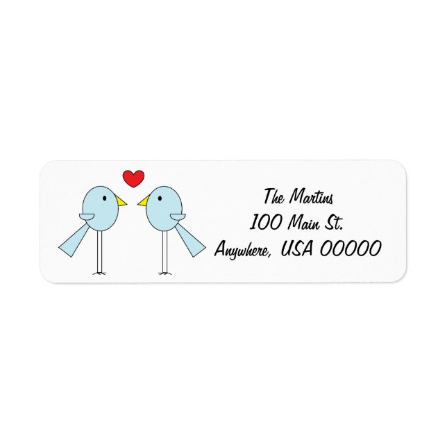 "Lovebirds"-Adressetiketten (Vorne)