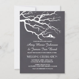 Lovebirds Chalkboard Hochzeit lädt zum Livebird4 Einladung