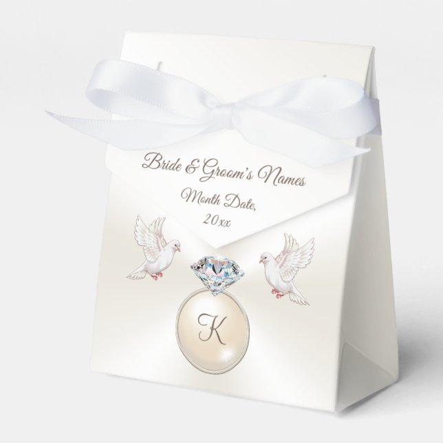 Lovebirds Diamond Personalisierte Gastgeschenk Hoc Geschenkschachtel (Vorderseite)