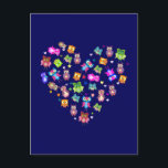 Lovebirds - Eulen Postkarte<br><div class="desc">Valentinstag</div>