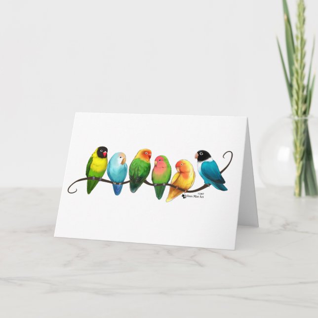 Lovebirds Feiertagskarte (Vorderseite)
