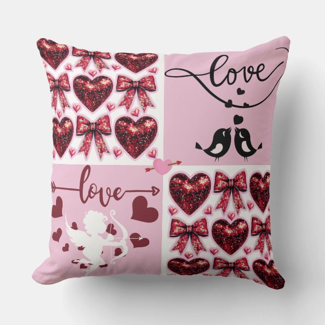 Lovebirds Forever Sweet Valentine's Day Kissen (Vorderseite)