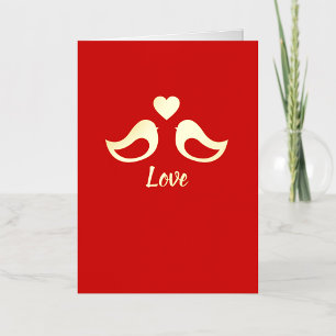 Lovebirds Gold Foil personnalisé Carte Saint-Valen