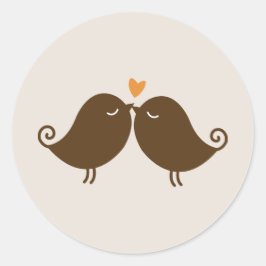 Lovebirds Hochzeit im Herbst Runder Aufkleber