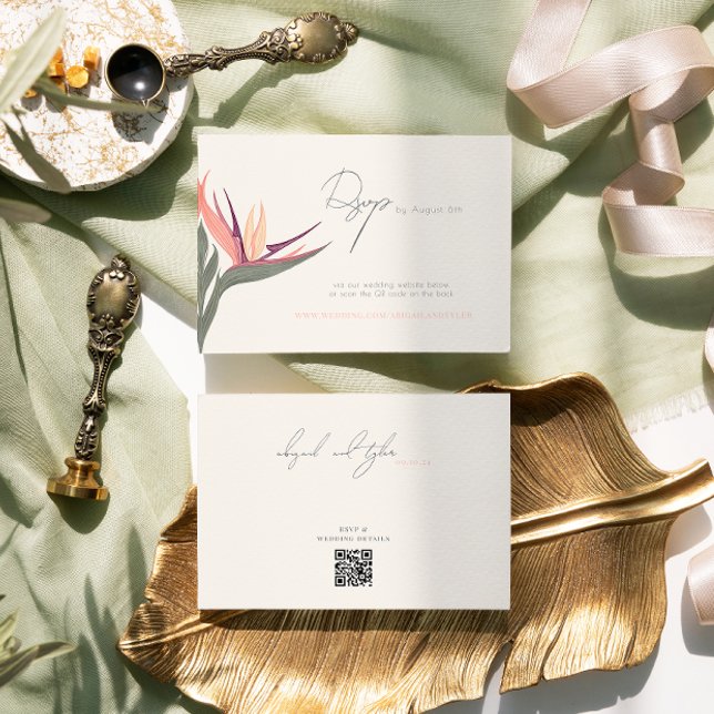 Lovebirds im Paradies RSVP-Karte RSVP Karte (Von Creator hochgeladen)