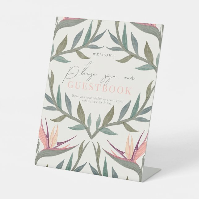 Lovebirds im Paradise Gästebuch Sockelschild (Vorderseite)