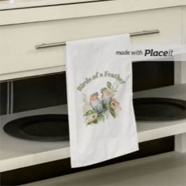 Lovebirds in Pastel Watercolors Handtuch