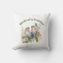 Lovebirds in Pastel Watercolors
