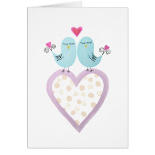 Lovebirds - Jolie aquarelle numérique
