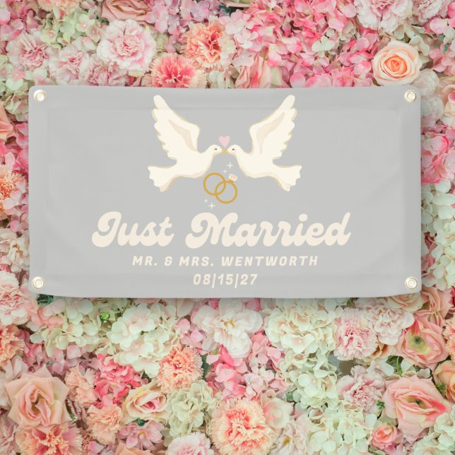 Lovebirds Just Married Car Banner (Von Creator hochgeladen)