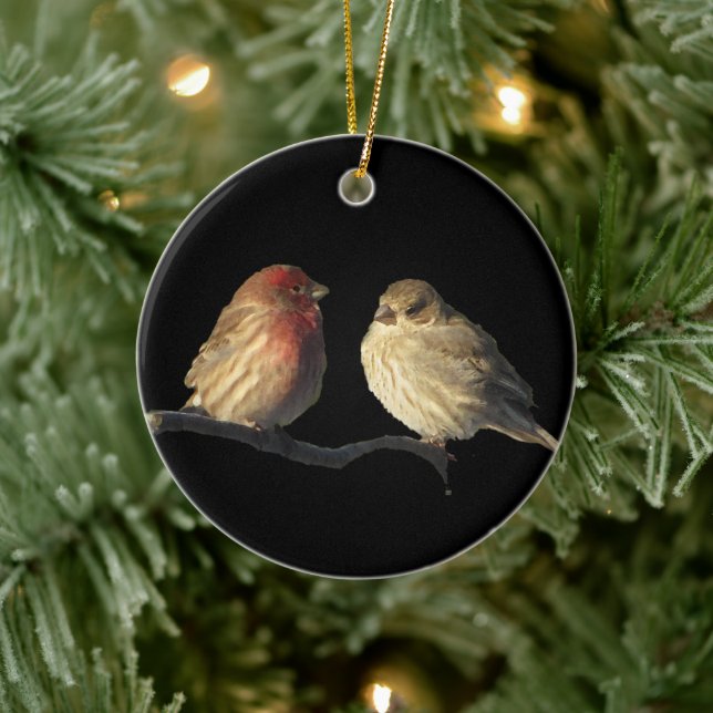 Lovebirds Keramikornament (Baum)