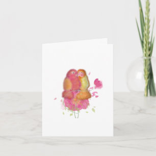 Lovebirds Liebe Rosa Notizzettel Karte