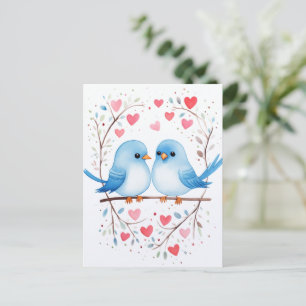 Lovebirds Love : Watercolor Carte Saint-Valentin