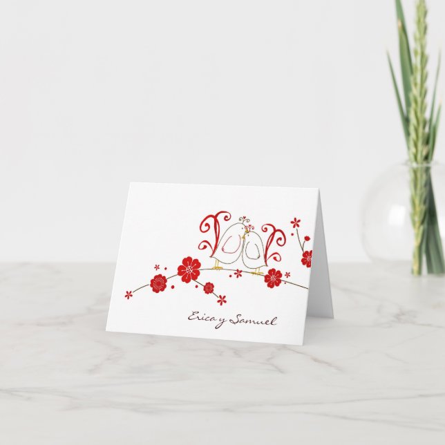 Lovebirds Merci pour les cartes / Tarjetas de Enam (Devant)
