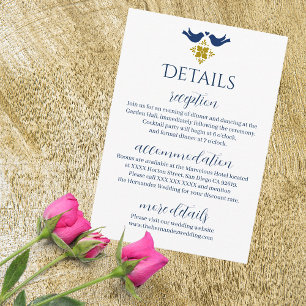 Lovebirds Mexican Wedding Details Enclosure Card RSVP Karte