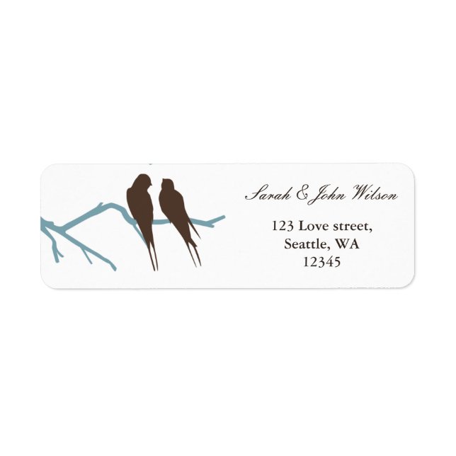lovebirds mocha wedding ,return address label (Vorne)