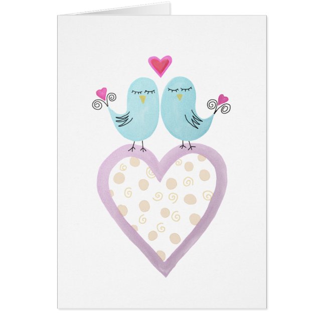Lovebirds - Niedliches digitales Aquarellwerk (Vorne)
