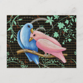 Lovebirds Postcard Postkarte