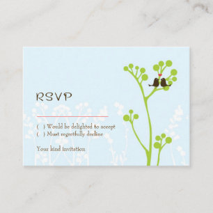 Lovebirds (Pulverblau) RSVP-Karte Begleitkarte