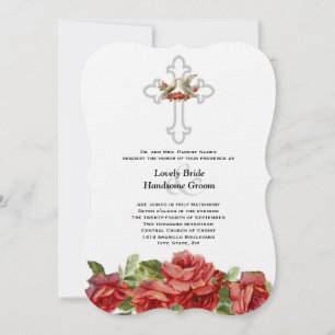 Lovebirds-Rosen-christliche Hochzeit Einladung