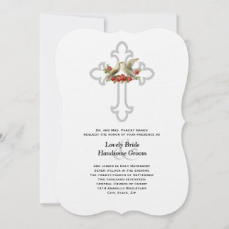 Lovebirds Rote Rosen Christliche Hochzeit Einladung