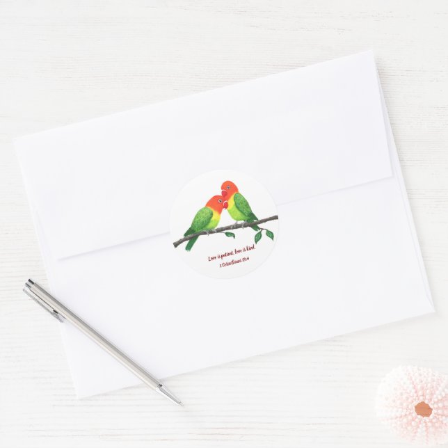 Lovebirds Round Sticker (Umschlag)