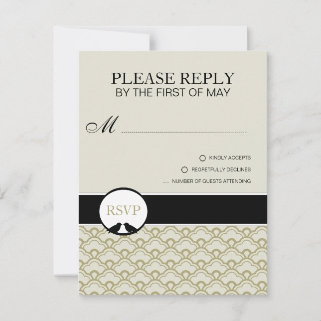 Lovebirds RSVP-Karten oder Antwortkarten RSVP Karte (Vorderseite)