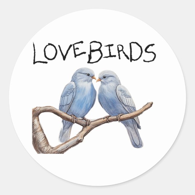 Lovebirds Runder Aufkleber (Vorderseite)