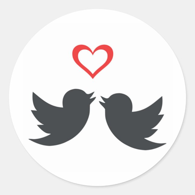 LOVEBIRDS RUNDER AUFKLEBER (Vorderseite)