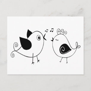 Lovebirds Schwarz-weiß Hochzeitsstipps Brautparty Postkarte