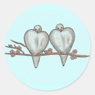 Lovebirds-Sticker Runder Aufkleber