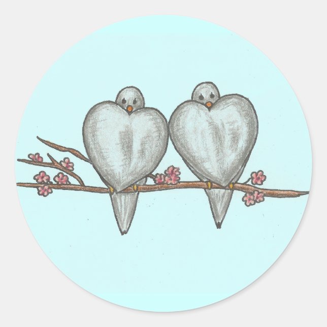 Lovebirds-Sticker Runder Aufkleber (Vorderseite)