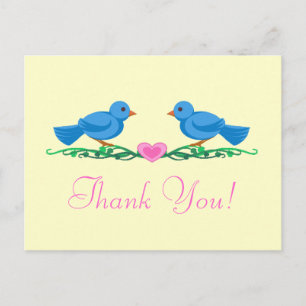 Lovebirds Thankyou Note Postkarten
