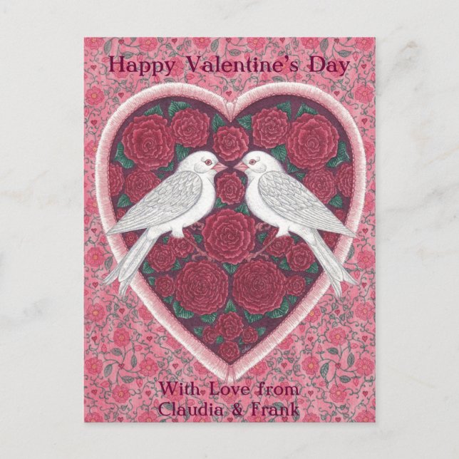 Lovebirds Valentine Postkarte (Vorderseite)
