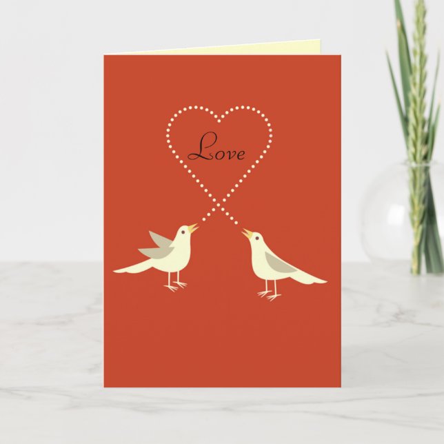 Lovebirds-Valentinstag-Karte Feiertagskarte (Vorderseite)