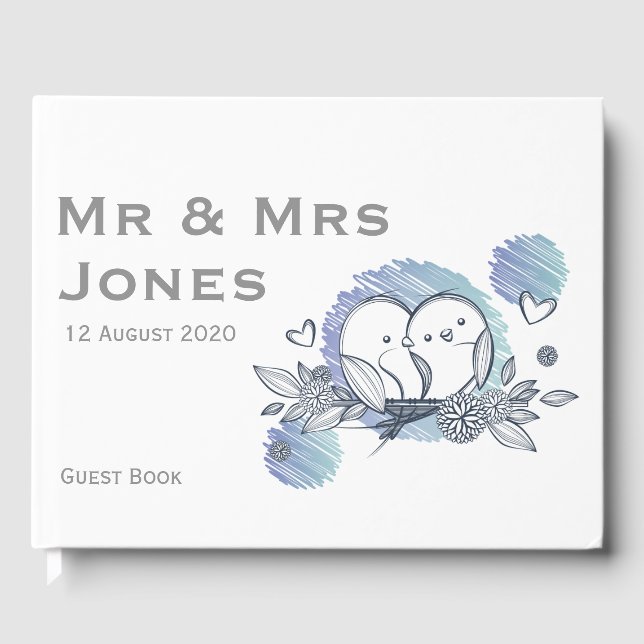 Lovebirds Wedding Guest Book (individuell einstell Gästebuch (Vorderseite)