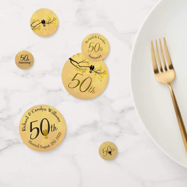 Lovebirds zum 50. Jubiläum Konfetti (Gruppe)