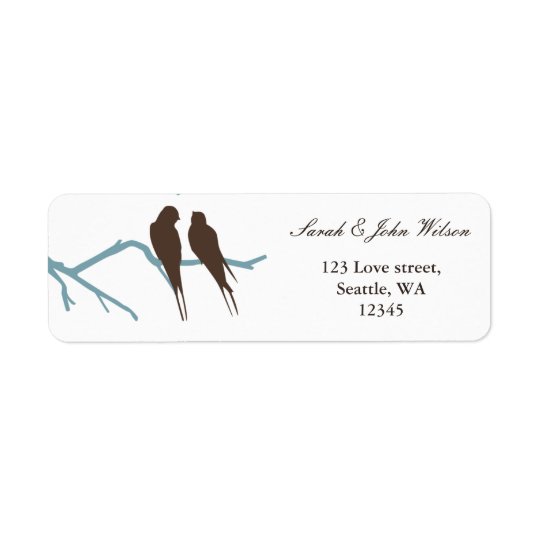 Lovebirdsmokkahochzeit, Rücksendeadresseaufkleber
