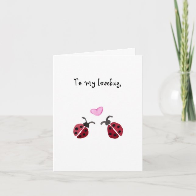 Lovebug Valentine's Day Card Dankeskarte (Vorderseite)
