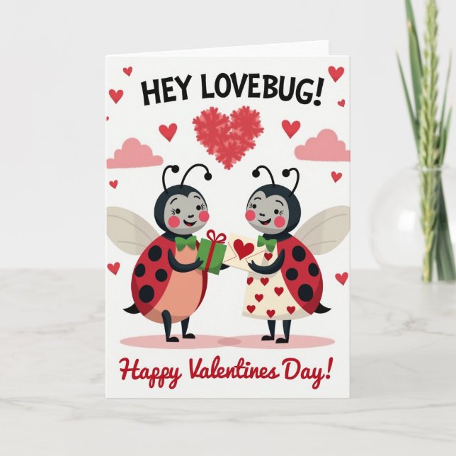 Lovebug Valentines Day Card Karte (Vorderseite)