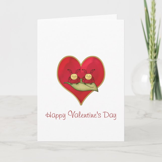 Lovebugs Valentinstag Grußkarte Feiertagskarte (Vorderseite)