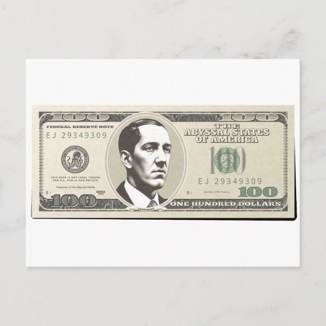 Lovecraft Dollar Postkarte (Vorderseite)