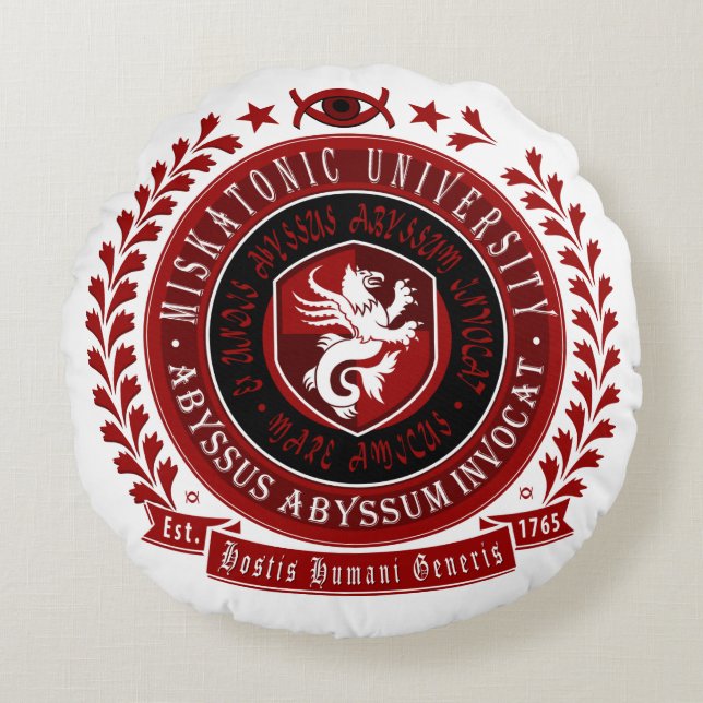 Lovecraft Kissen - Miskatonic Wappen-Logo (Vorderseite)