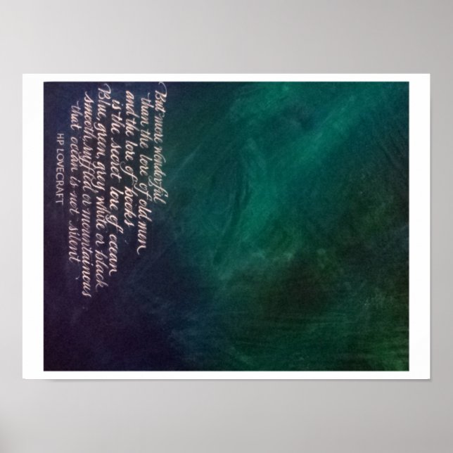 Lovecraft Lore of Ocean Painting Calligraphy Poster (Vorne)