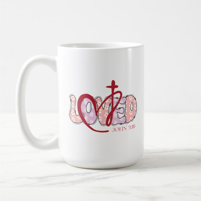 LOVED Christian John 3:16 Kaffeetasse (Links)