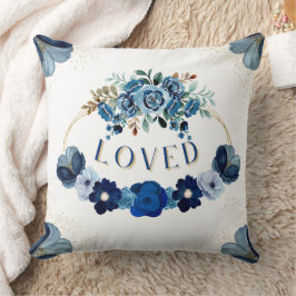 LOVED Eleganation Inspiration Blue Floral Gold Kra Kissen