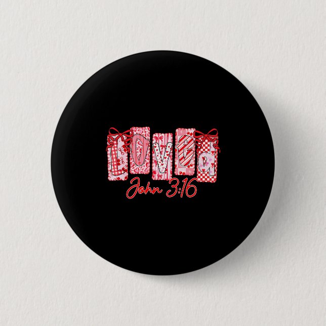 Loved John 3 16 Christian Loves Valentine's Day Go Button (Vorderseite)
