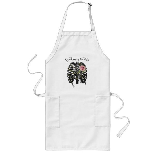 Loved You to the Dead | Floral Rib Cage Lange Schürze (Vorne)